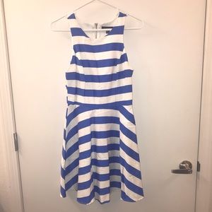 Blue and White Striped Dress